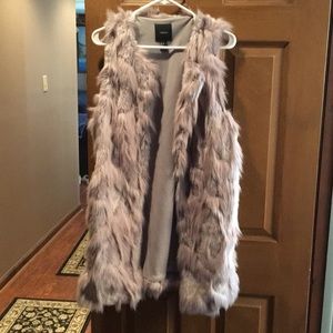 Grey fur vest